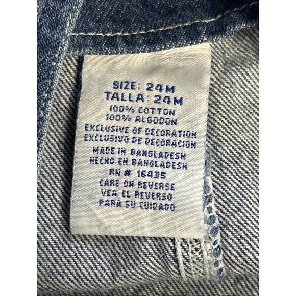 Jeans Wear Toddler 24 Months All Over Floral Embroidered Bib Overalls Denim - Picture 10 of 11